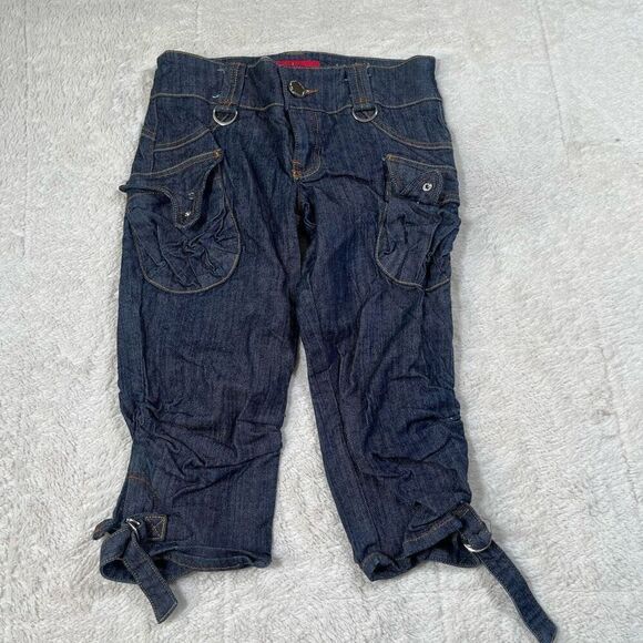 Vintage Y2K Baby Phat Cargo Women’s Capri Denim Cropped Jeans - Picture 1 of 8